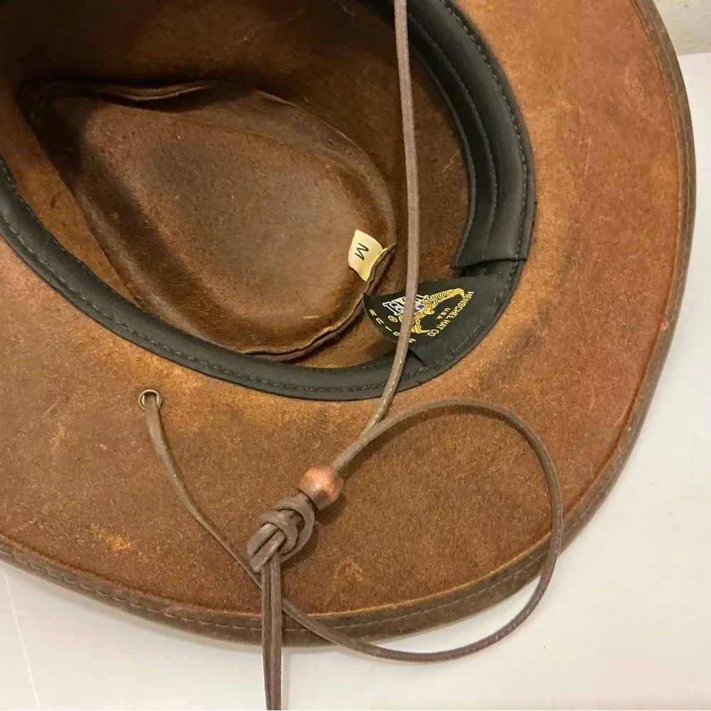 Henschel Hat Co. Leather Aussie Outback Hat Medium